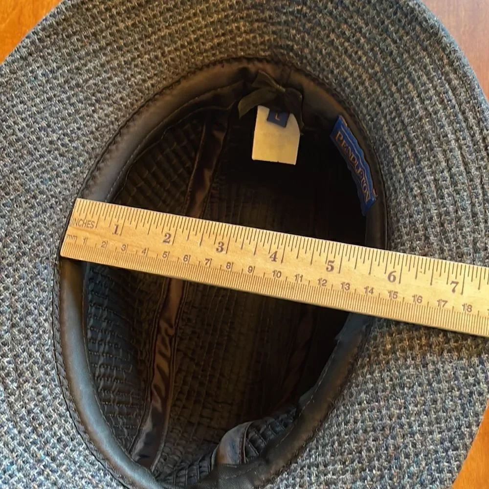 Vintage Pendleton Tweed Fedora Hat - L